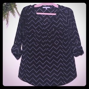 Daniel Rainn (Med) blouse chevron, stud detail